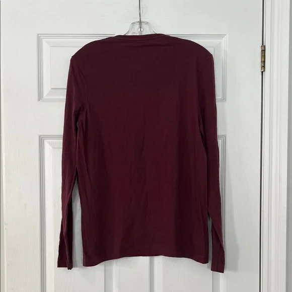 Michael Kors Men's Burgundy Long Sleeve Tee - Picture 3 of 3